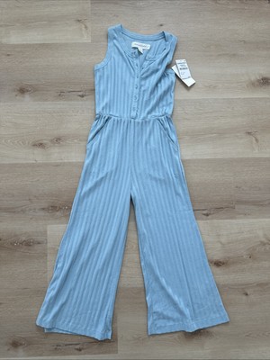 Treasure & Bond Wide Leg Blue Romper Jumpsuit Large 10/12