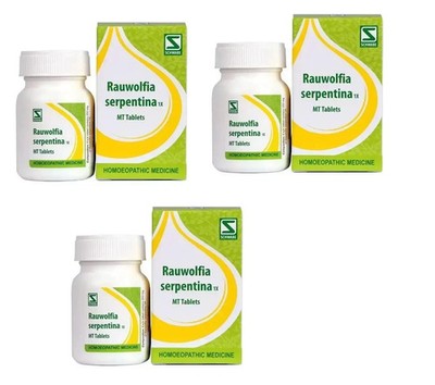 Pack of 3 Rauwolfia Serpentina 1X 20gm Tablet Manage Blood Pressure, Anxiety,