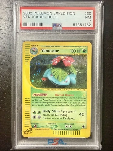 2002 Pokémon Venusaur #30 Expedition Holo PSA 7