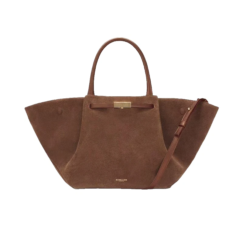 Demellierbag suede frosted tote bag commuter retro shoulder handbag underarm bag - Image 4 of 4
