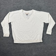 Universal Thread Women s Cream V-Neck Sweatsh...