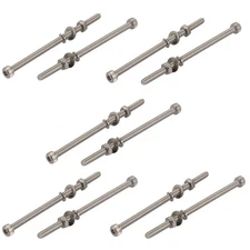 10pcs M4x80mm 304 Stainless Steel Knurled Hex Socket Head Bolts Nuts w Washers