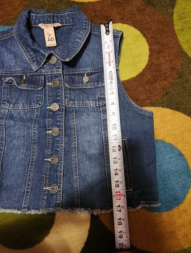 Indigo Rein Denim 100% Baumwolle Cropped Jeansweste Gr. L - Bild 5 von 6