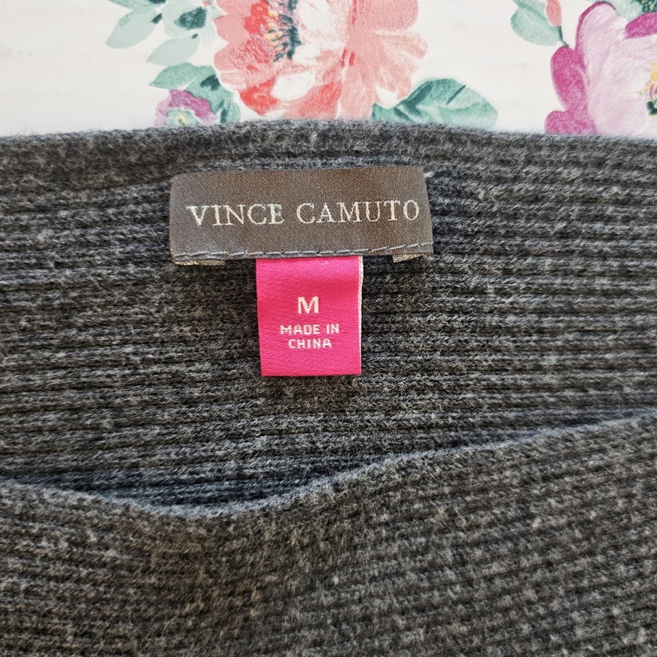 Suéter Vince Camuto Gris Acanalado Tejido Top M Dolman Manga Ala de Murciélago Pullover Foto 3 de 4