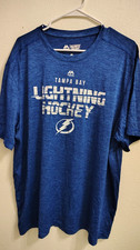 MAJESTIC TAMPA BAY LIGHTNING HOCKEY BLUE EVOLUTION TEE COOL BASE SHIRT-SIZE XXL