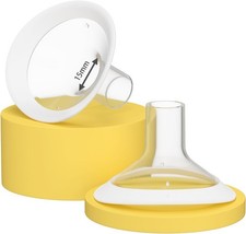 2-Pack 15mm Oval Breast Pump Flanges Soft Rim 105  Wide Angle for Medela Lansino