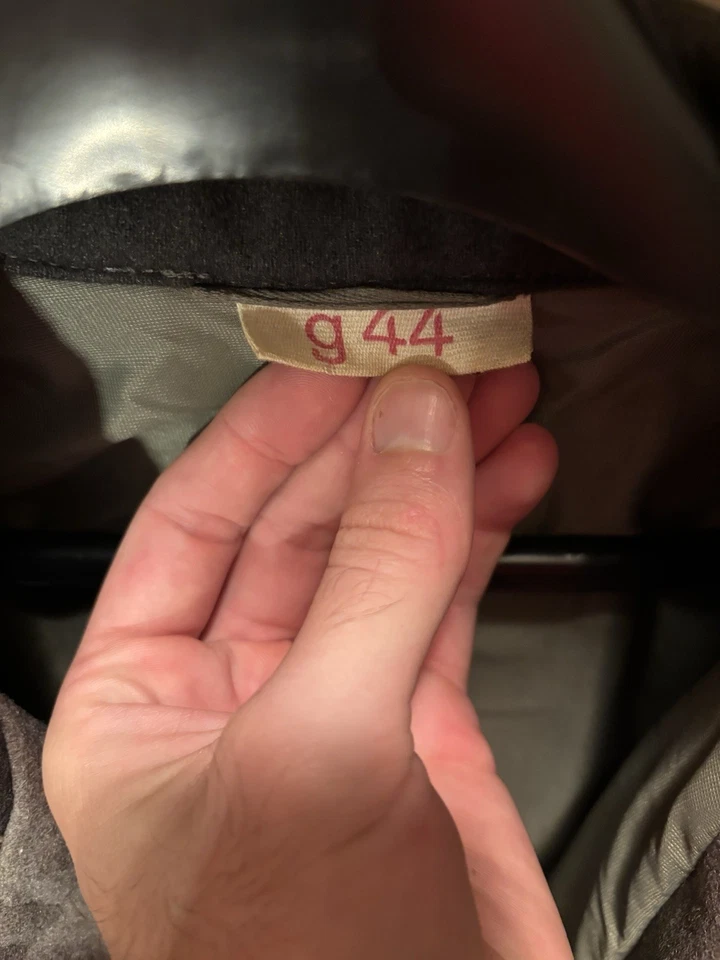 East German NVA Vintage Wool Coat Gray Double Metal Buttons G44 - Image 4 of 4