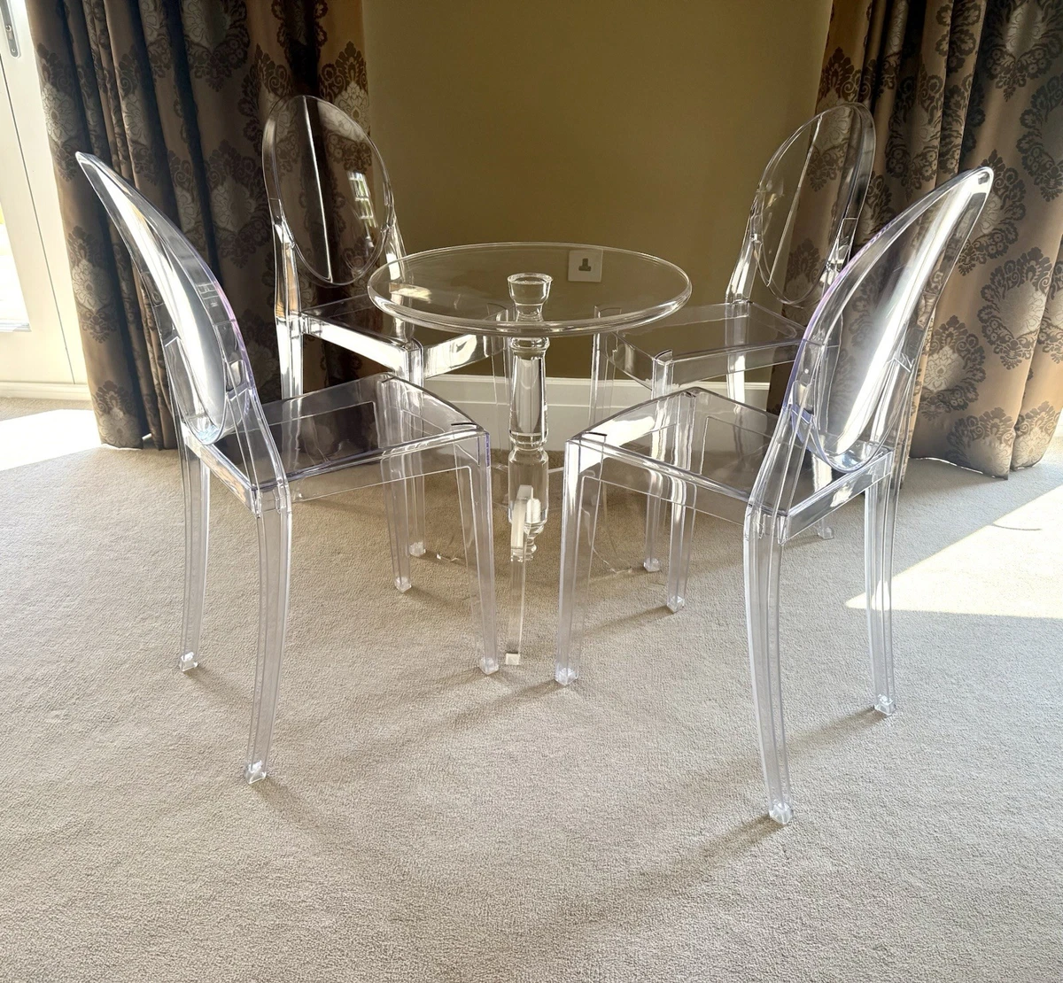 Gallery image 2 for Stunning  Round Contemporary Dining Table & Kartell Style chairs