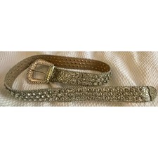 Sparkling Rhinestone Embellished Silver Belt 100CM Women Fashion Statement small