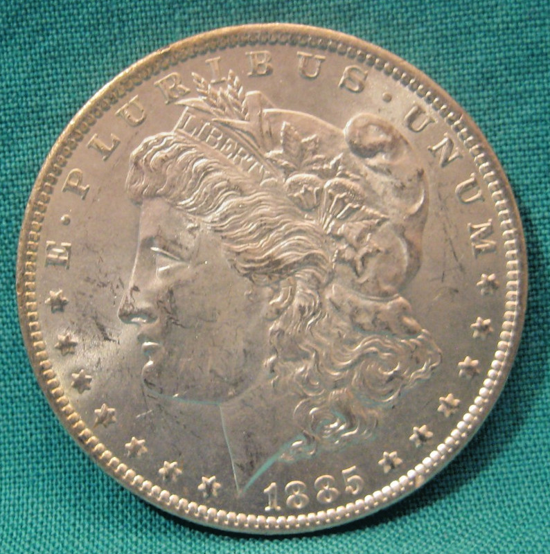 1885-O Morgan 90% Silver Dollar-Sharp Details-High Luster-BU-#95