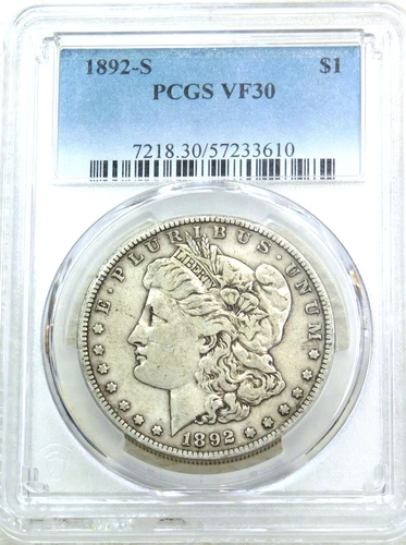 1892-S Morgan Dollar PCGS VF30 Original luster Just Graded New Holder #K474