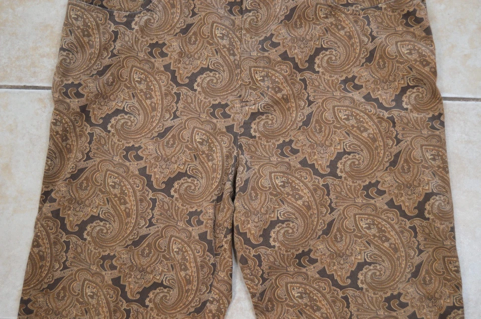 Pantalones elásticos Jones New York Sport estampado cachemir marrón talla 12 Foto 3 de 4