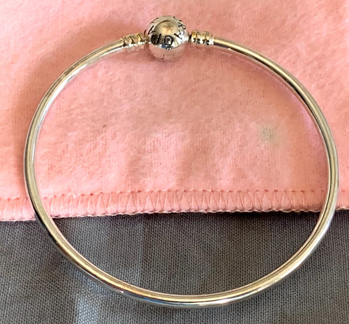 Authentic Pandora Moments Silver Bangle Bracelet (19cm) 7.5" 590713 NEW