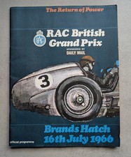 BRITISH GRAND PRIX 1966 Brands Hatch Formula One F1 Official Programme