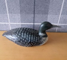 Vintage Good Hand Carved Wooden Decoy Duck Coot Interior Design Desk Mascot