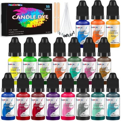 FansArriche Candle Dye - 18 Colors Liquid Oil-Based for 18 