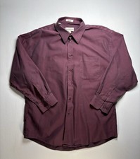 Pronto-Uomo Men's 17 32-33 Long Sleeve Burgundy Button Down Shirt