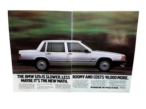 1989 Volvo 740 GLE 2 Page Cut Vintage Auto Print Ad