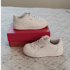 PUMA Caven 2.0 AC Inf White Leather Unisex Kids Sneakers Size 9C toddler