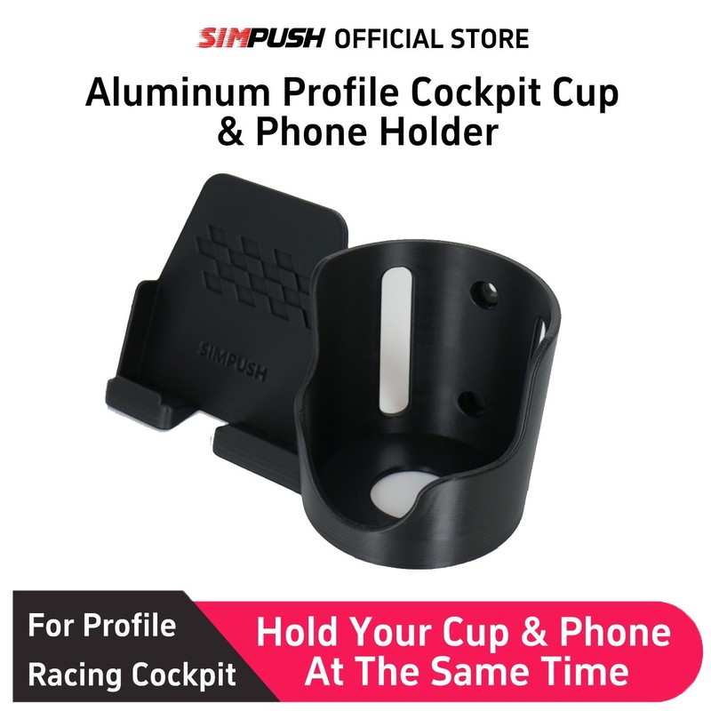 SIMPUSH Aluminum Profile Sim Rig Cup & Phone Holder SIM Racing Simulator Cockpit