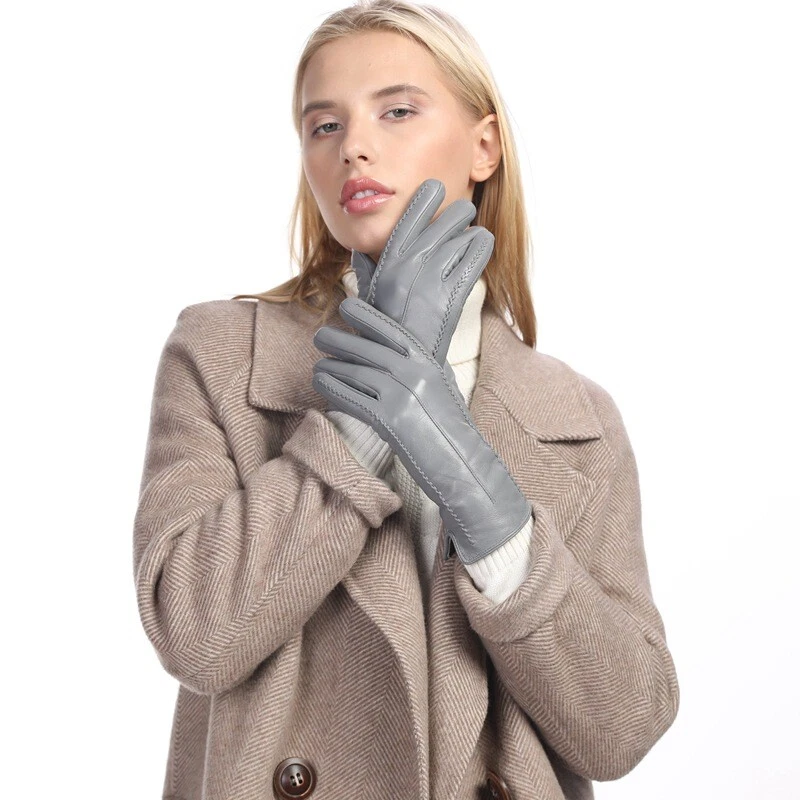 Womens Genuine Nappa Sheepskin Leather Lined Gloves 12 colors - Image 3 of 3