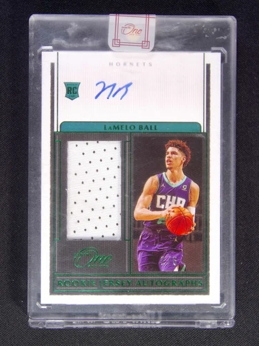2020-21 One And One LaMelo Ball RC Rookie Patch Auto RJA Green 1/5≈1/1