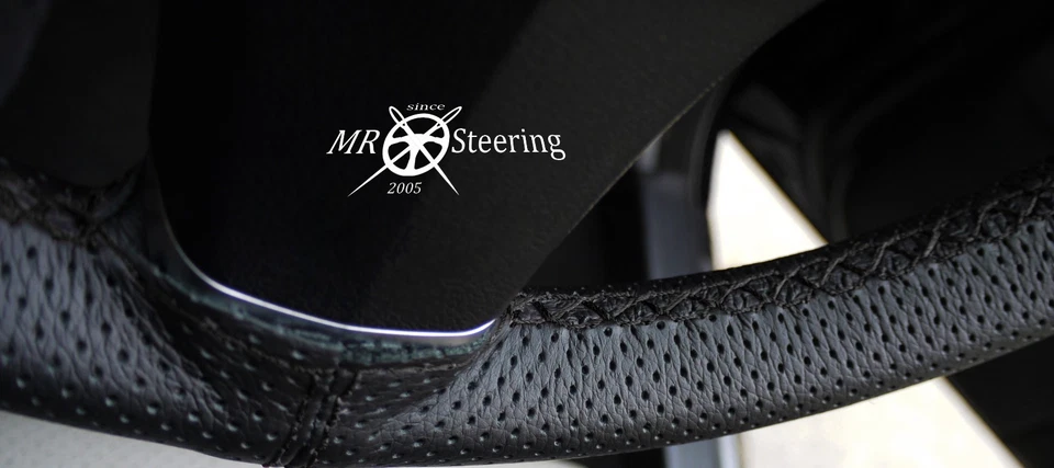 PARA MAZDA 6 MK1 02-07 CUERO PERFORADO VERDADERO CUBIERTA VOLANTE DOBLE PUNTADA Foto 3 de 4