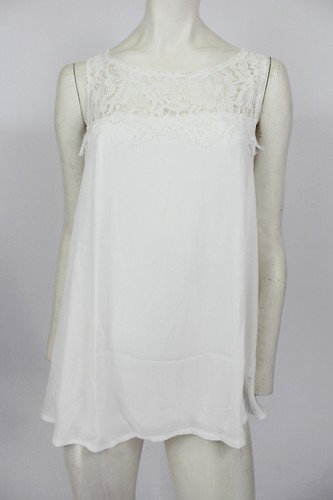 Leo Rosi Women's Camisole White Lace Tank Top - White - Small - Picture 2 of 7
