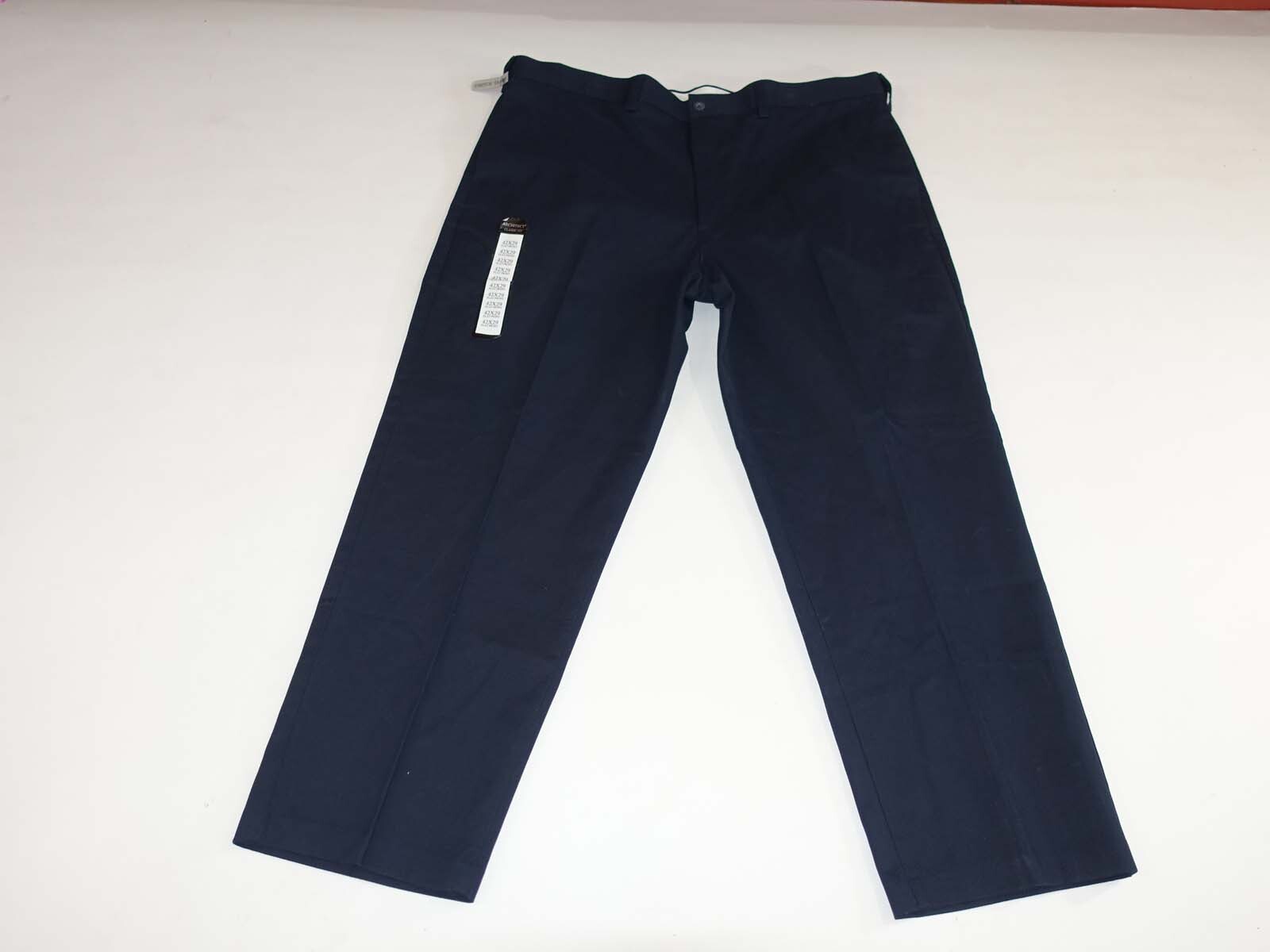 Architect Men's Premium No Iron Khaki Pants 42 x 29 NWT Navy Blue Flat