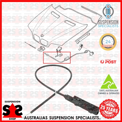Bonnet Release Cable For BMW X5 E53 2000-2006 – Front Pull, Black