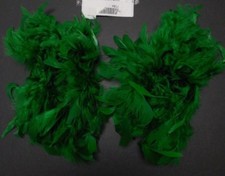 NWT Dark Kelly Green Feathered Chandelle Boa Armbands Dance Accessory One Size