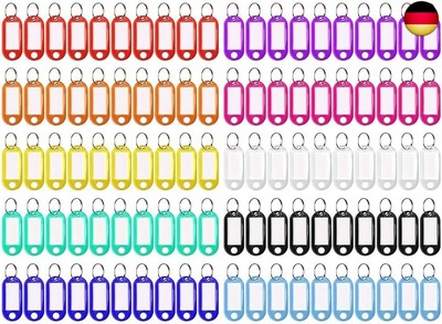 Pack of 100 Key Fobs, Key Fobs, Can Be Written On Plastic Key Tags with Ring
