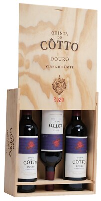 3 X COTTO Vinha do Dote Montez Champalimaud Douro DOC Rotwein+ HOLZKISTE