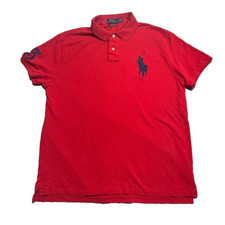 Polo Ralph Lauren Big Pony Shirt Casual Preppy Mens XL Red Custom Slim Fit
