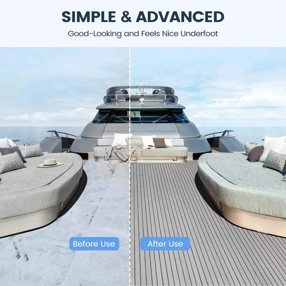 Self-Adhesive EVA Foam Decking Sheet Faux Teak Synthetic Boat Marine Flooring - Image 3 of 4