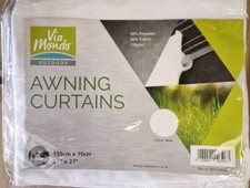 Via Mondo Awning Curtains 155 X 70Cm (2) White QQ123458B