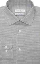 Calvin Klein Men's Steel Plus Slim Fit Stretch Wrinkle Free Dress Shirt,Green,L