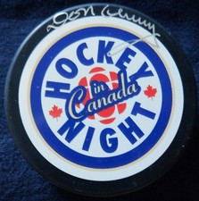 Don Cherry auto NHL / Hockey Night In Canada puck, 2010 / A.J. Sports World