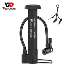 WEST BIKING Mini Bike Pump Floor Pump Schrader Valve Balloon Ball Inflator 80PSI