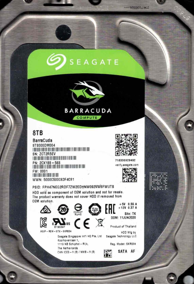 ST8000DM004, 2CX188-568, 0001, TK, ZCT2, SEAGATE 8TB JUN 2020 | eBay