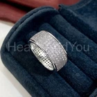 4ct Round Cut Moissanite Cluster Eternity Wedding Band 14K White Gold Plated