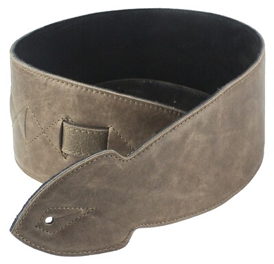 Brauner 4'' weicher Leder-Gitarrengurt gepolstert von LeatherGraft handgefertigt in UK 