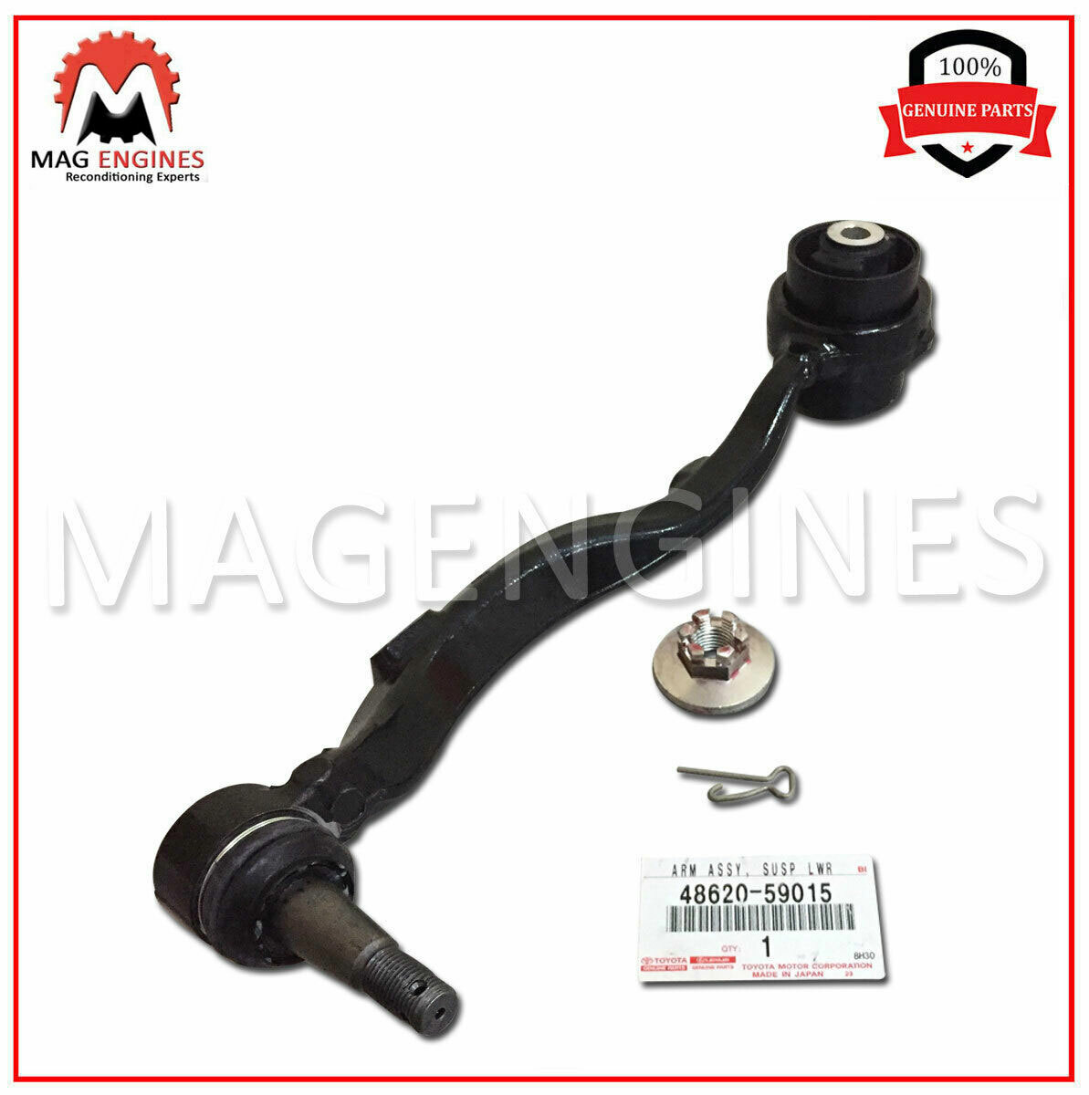 48620-59015 GENUINE OEM FRONT LOWER ARM ASSY, RH PASSENGER SIDE