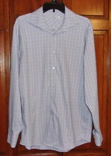 Perry Ellis Portfolio  LS Shirt  Soft No Iron  Violet Check - 16 1/2 (32-33)