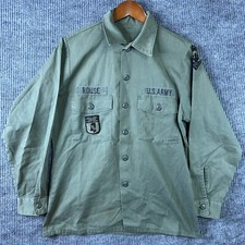 Vintage Military Us Army Utility Shirt Durable Press OG 507 Size L Long Sleeve
