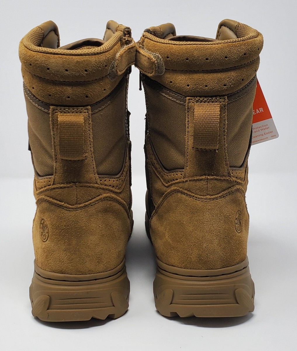 SMITH & WESSON Mens BREACH 2.0 Coyote 8in Side Zip Boots 8.5 SMITH & WESSON Mens BREACH 2.0 Coyote 8in Side Zip Boots 8.5