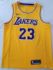 LeBron James Men's 48 Large L Nike Swingman Los Angeles Lakers Gold Jersey 23