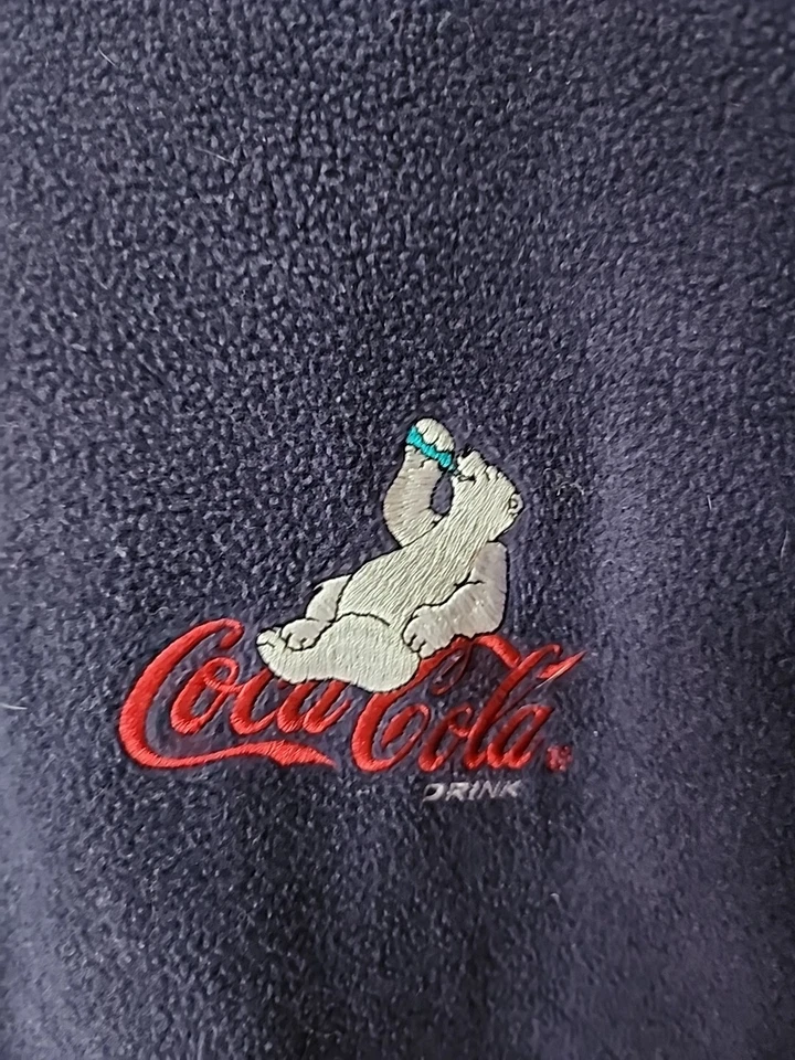 Vintage Coca-Cola Fleece Blue Sweatshirt Polar Bear Coke Bottle (NO TAGS) - Image 2 of 3