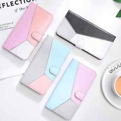 Fr Motorola Moto G9 G7 G8 Play G50 E6 Plus Splice Leather Wallet Flip Case Cover