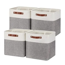 12 Inch Storage Baskets Foldable Fabric Storage Cubes 4PCs Storage Bins Organ...